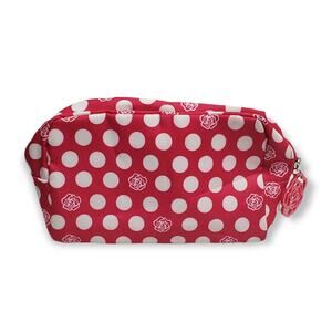 Lancôme Pink Polka Dot Flower Make Up Bag / Travel Case